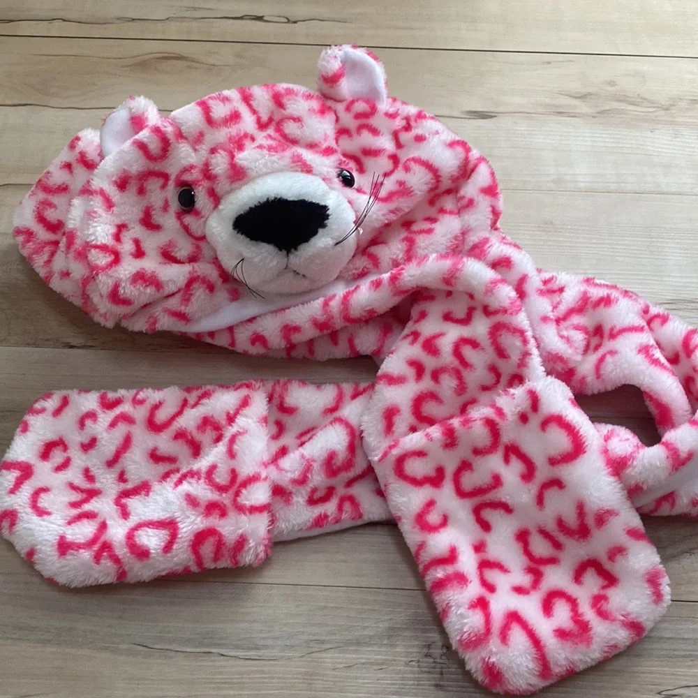 NWT Cozy Zone Kids Long Arm Animal Hat. Hat and mittens.